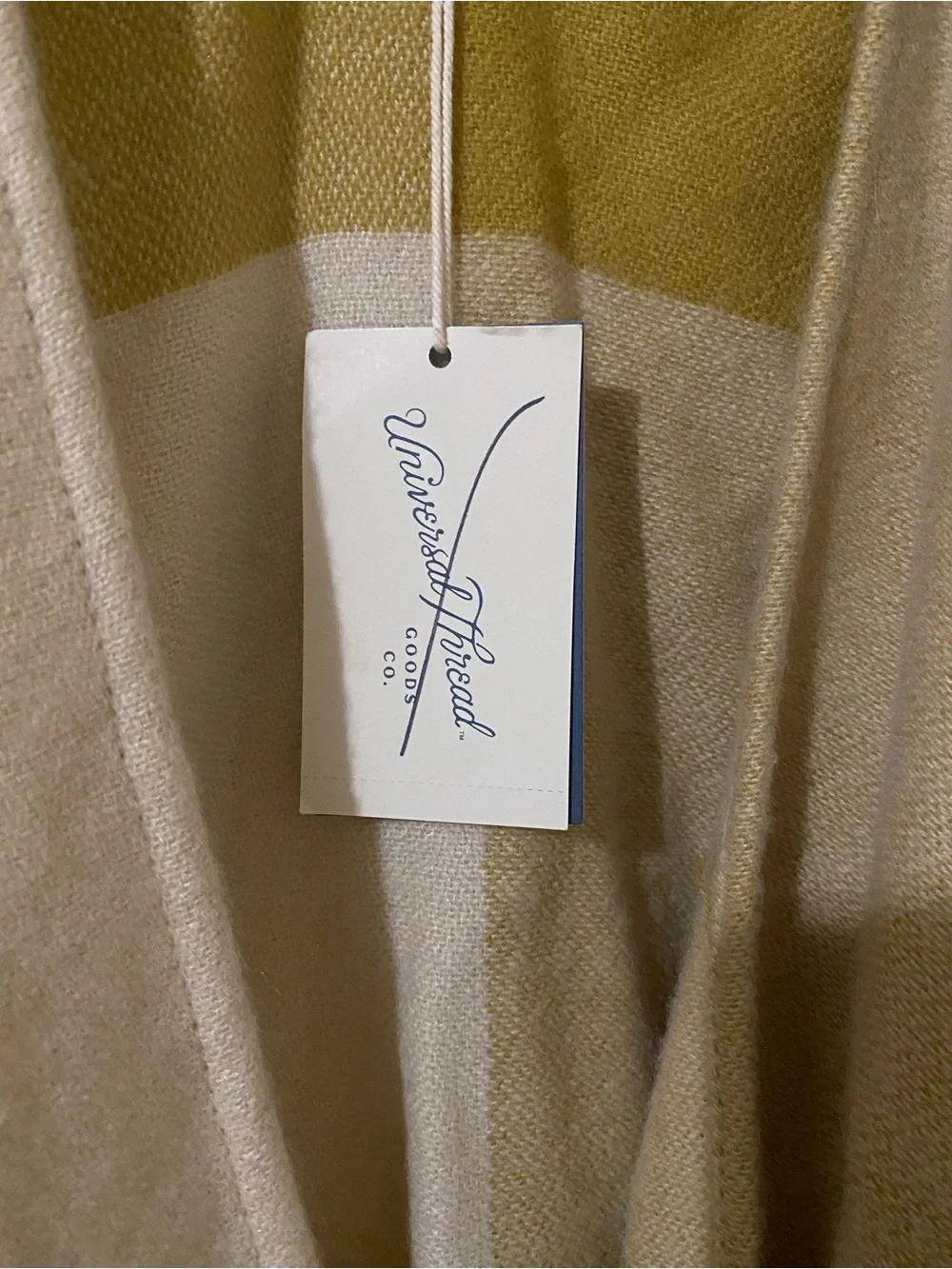 Universal Thread Ruana Colorblock Fringe Poncho | OSFM | Mustard & Cream NWT